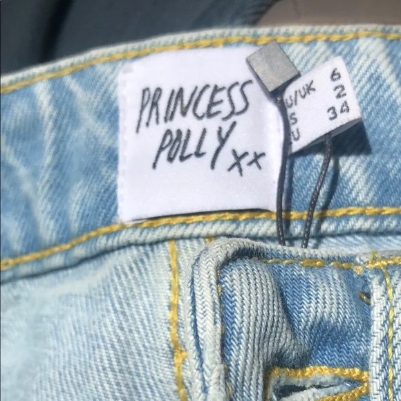Princess Polly Blue High Rise Jeans with Classic Stitching NWT - Picture 13 of 13